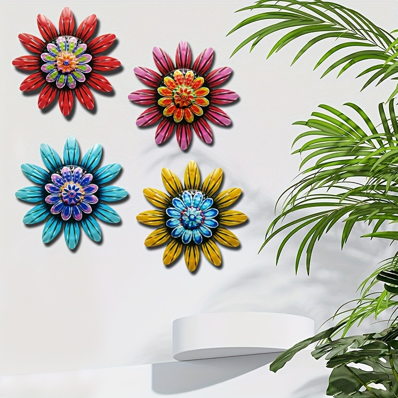 Colourful Hand-Painted Metal Garden Flower Home & Garden Wall Decor