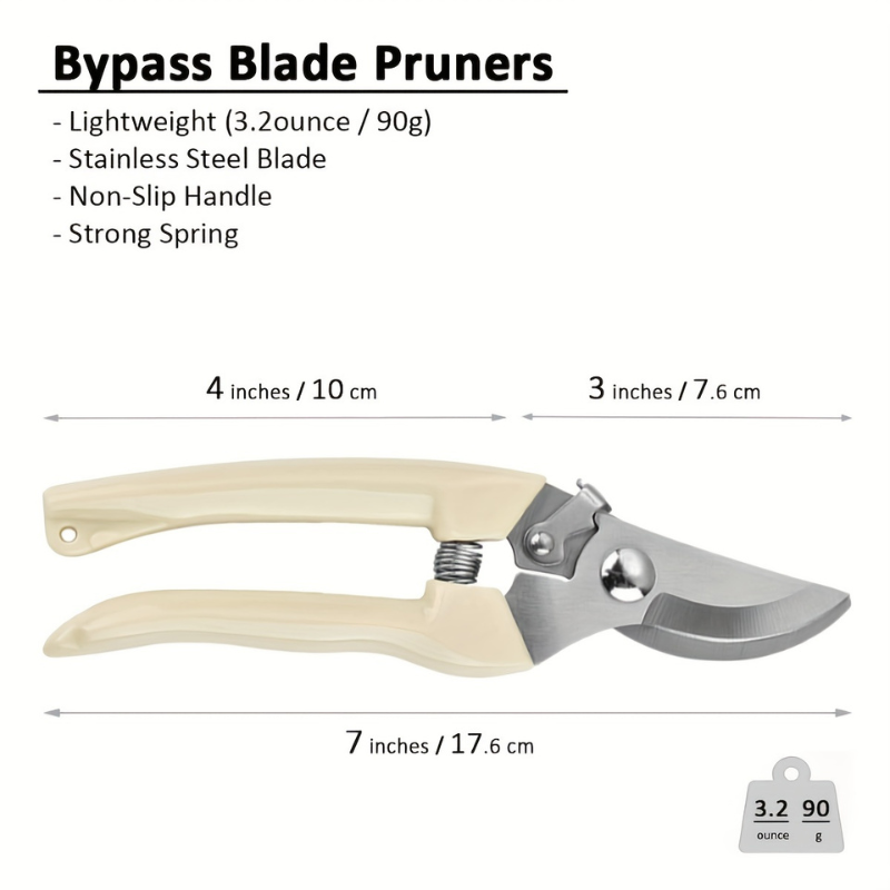 Ergonomic Heavy Duty Stainless Steel Garden Shears Bypass & Straight Blade