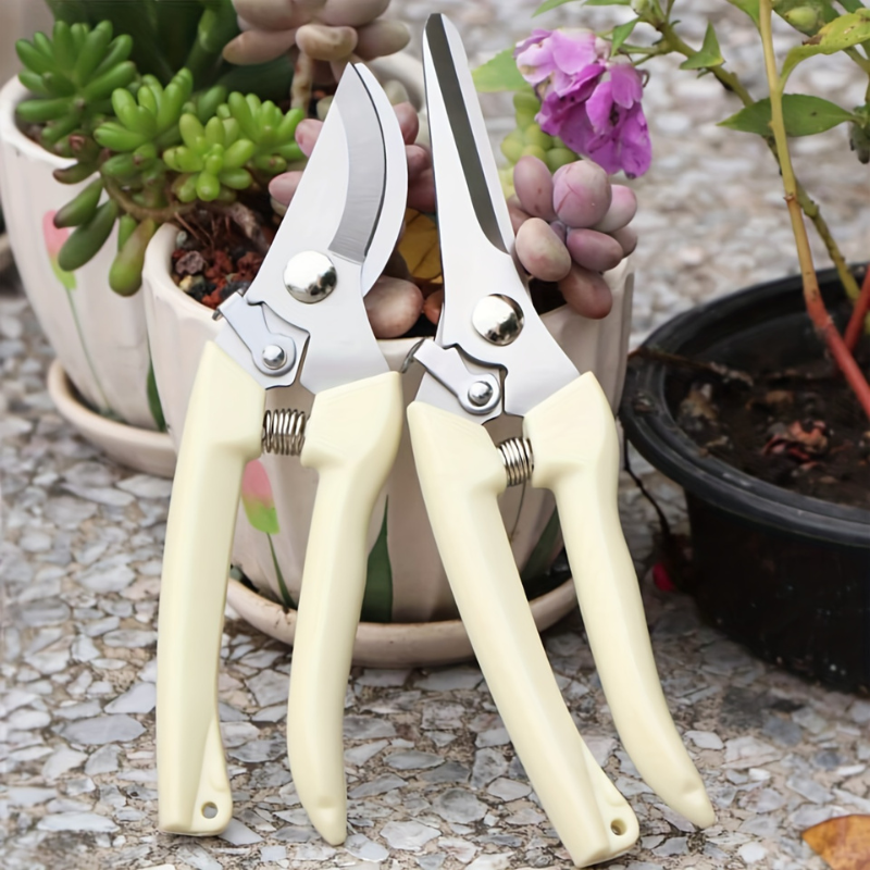 Ergonomic Heavy Duty Stainless Steel Garden Shears Bypass & Straight Blade