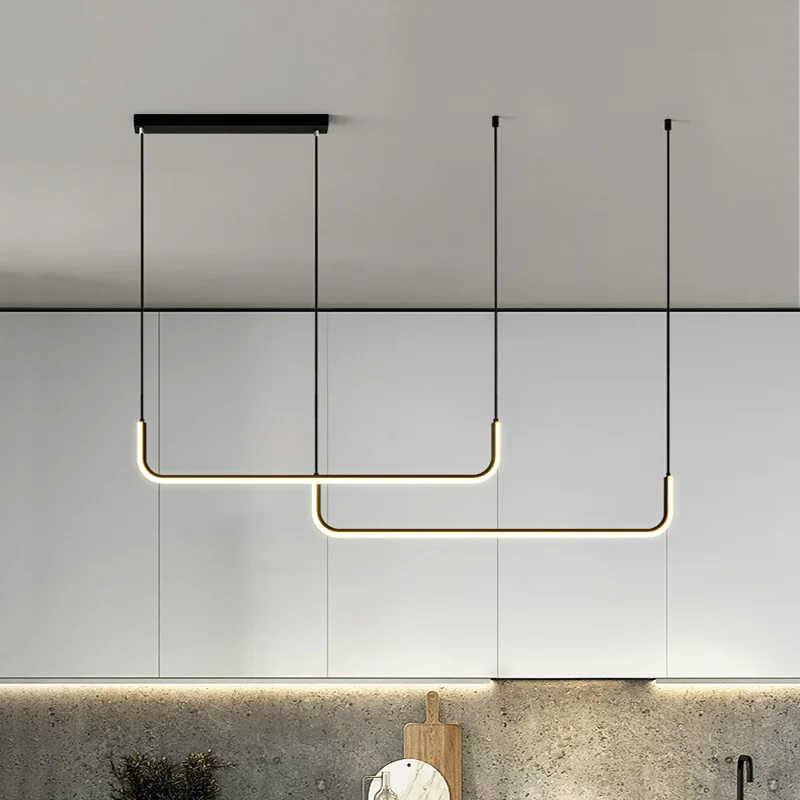 Modern Curved Linear Pendant Ceiling Light | LED