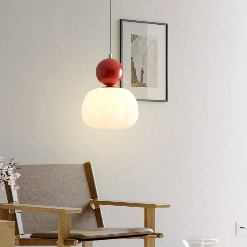Scalloped Cream Modern Deco Glass Ceiling Pendant Light