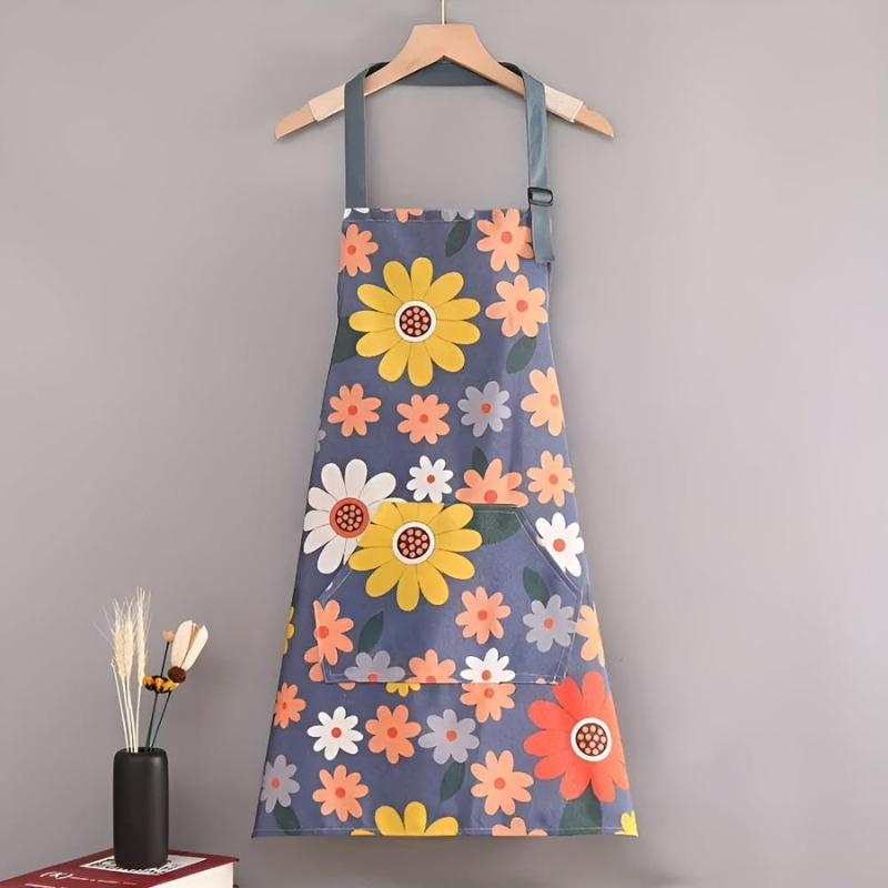 Stylish Floral Adjustable & Waterproof Apron with Pockets