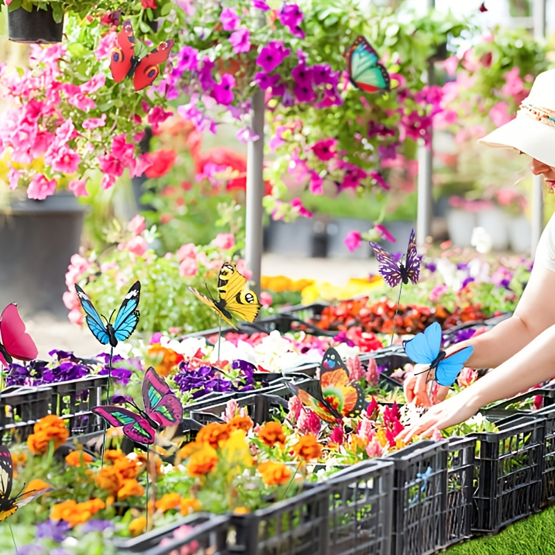 Whimsical Vibrant Butterfly Stakes Decorative Plant & Garden Ornaments